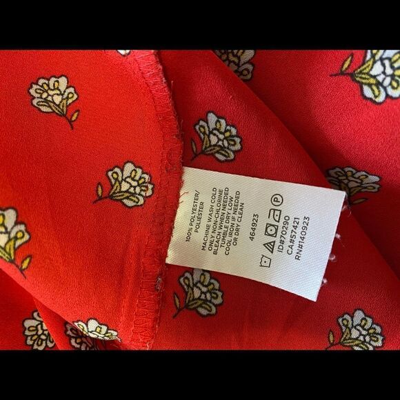 LOFT Red Marigold Peplum Halter Tank Top/Cami - Picture 7 of 10